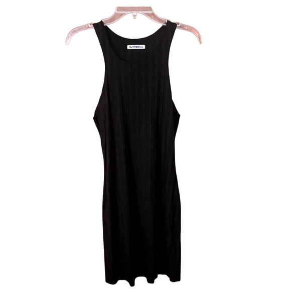 Reformation Mel Ribbed Tank Mini Bodycon Dress Black Size M - Picture 2 of 5